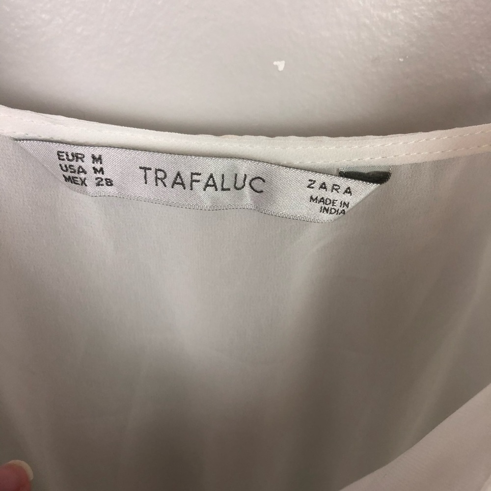 NWT Zara Trafaluc White Ruffle Mini Dress - Picture 4 of 7